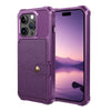 Echo Luxury Leather Wallet Case For iPhone Series 14-17 Purple
