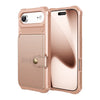 Echo Luxury Leather Wallet Case For iPhone Series 14-17 Rose iPhone Air