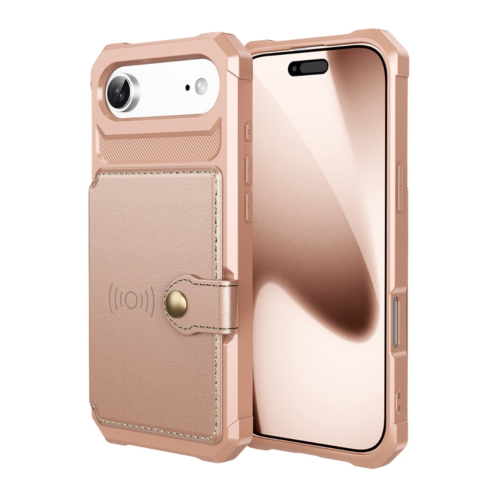 Echo Luxury Leather Wallet Case For iPhone Series 14-17 Rose iPhone Air