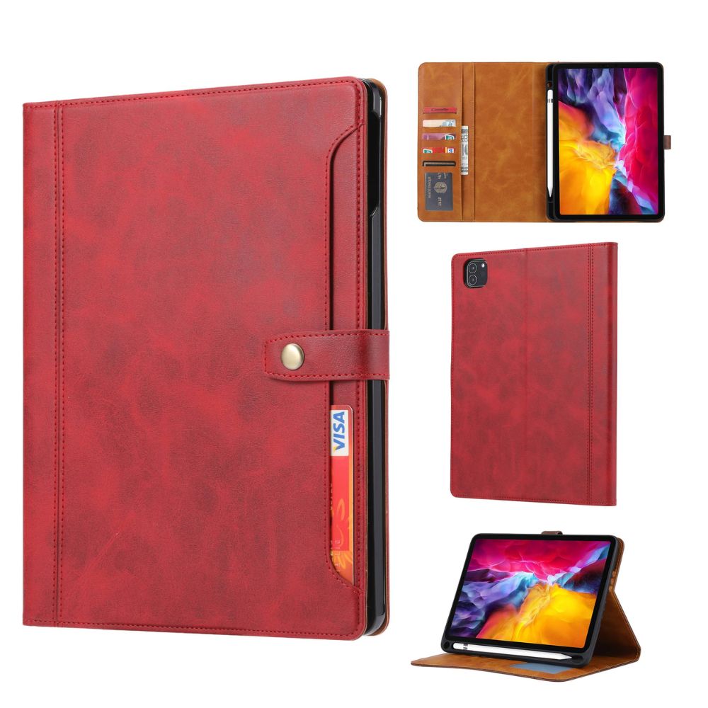 Eluvio Leather iPad Case With Card Slots Red