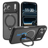 Feteo Slim Shockproof iPhone Case With Ring Holder Black