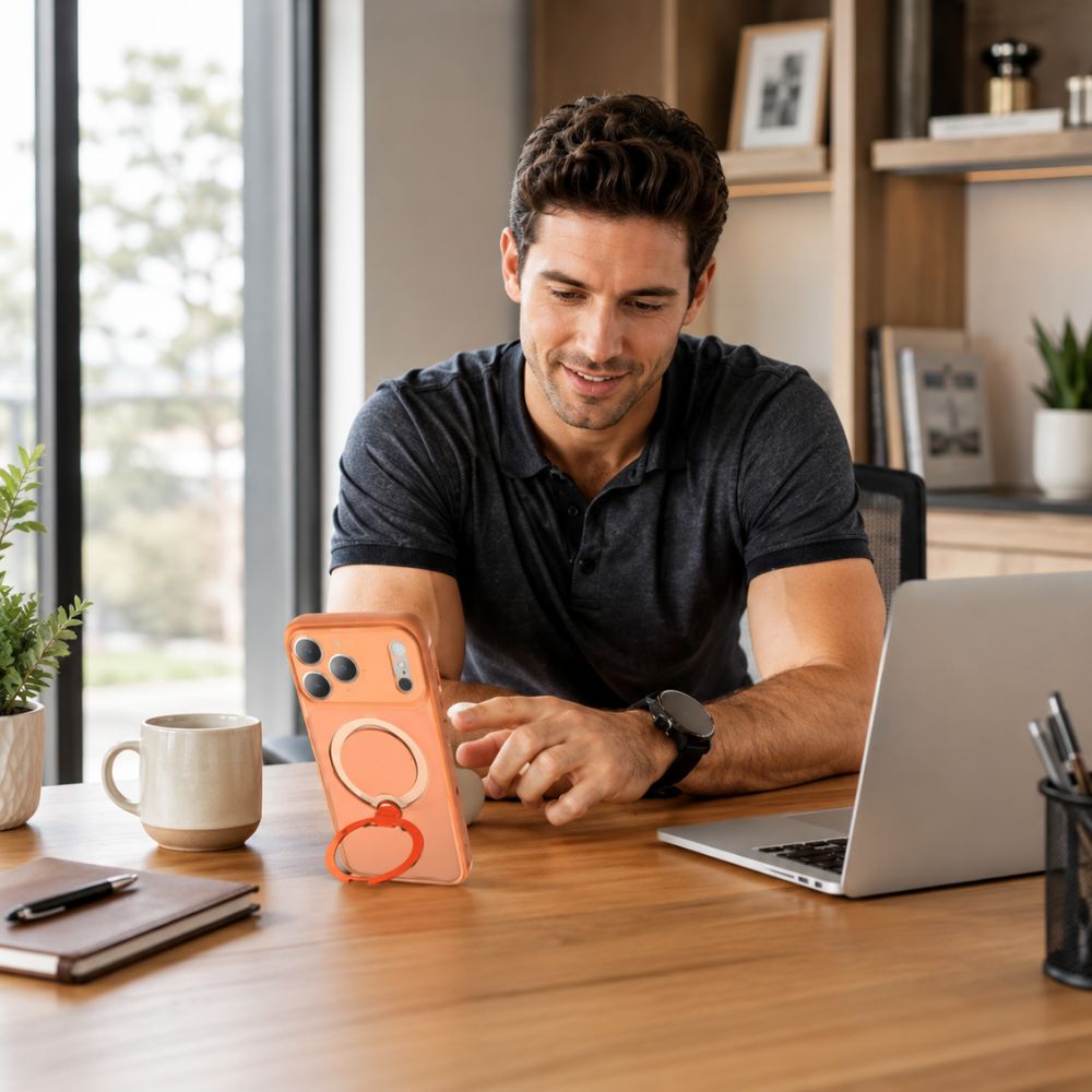 Feteo Slim Shockproof iPhone Case With Ring Holder