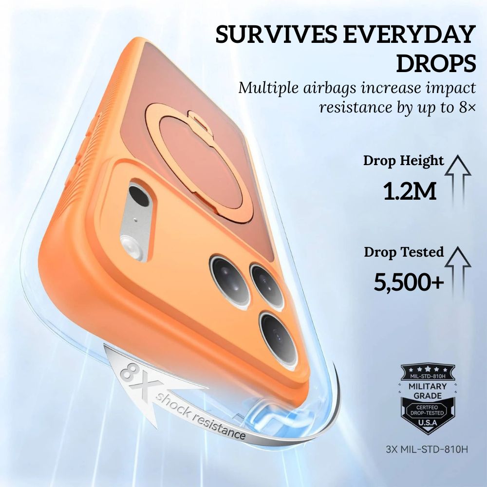 Feteo Slim Shockproof iPhone Case With Ring Holder