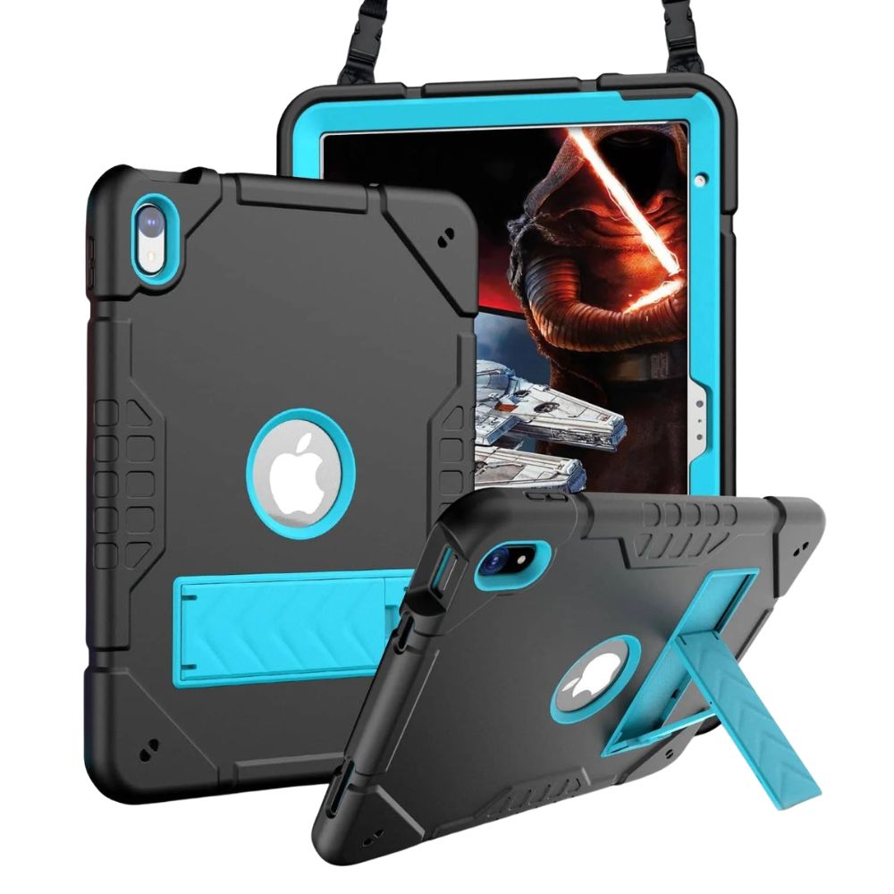 Ferrox Heavy Duty iPad Case With Kickstand Black Blue