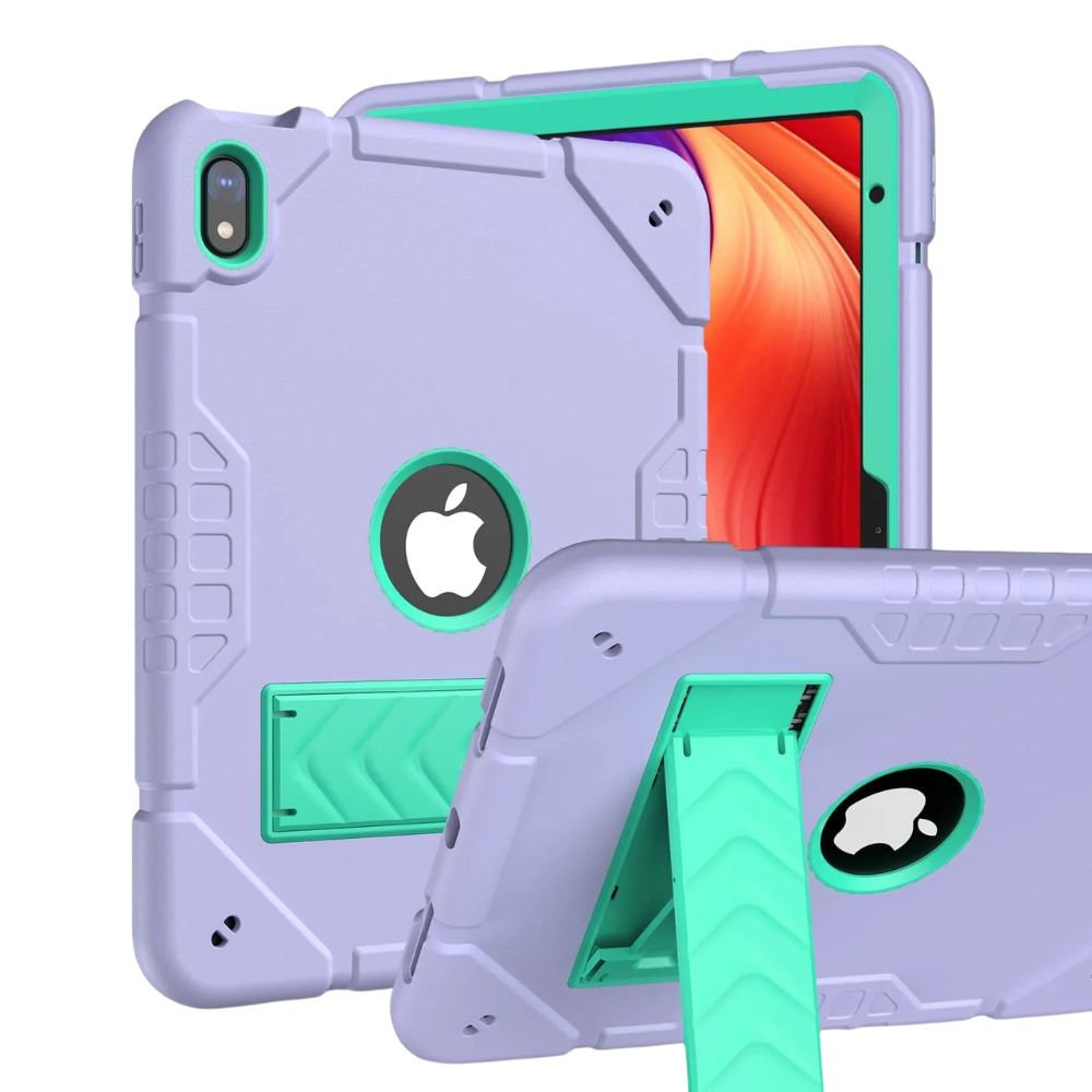 Ferrox Heavy Duty iPad Case With Kickstand Purple Mint Green