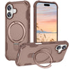 Fruor Slim Shockproof MagSafe iPhone Case With Ring Holder Brown iPhone 17
