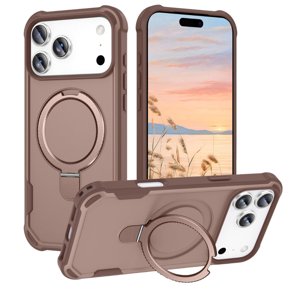 Fruor Slim Shockproof MagSafe iPhone Case With Ring Holder Brown