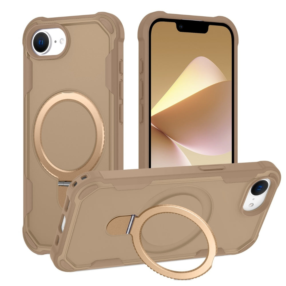 Fruor Slim Shockproof MagSafe iPhone Case With Ring Holder Brown iPhone 16
