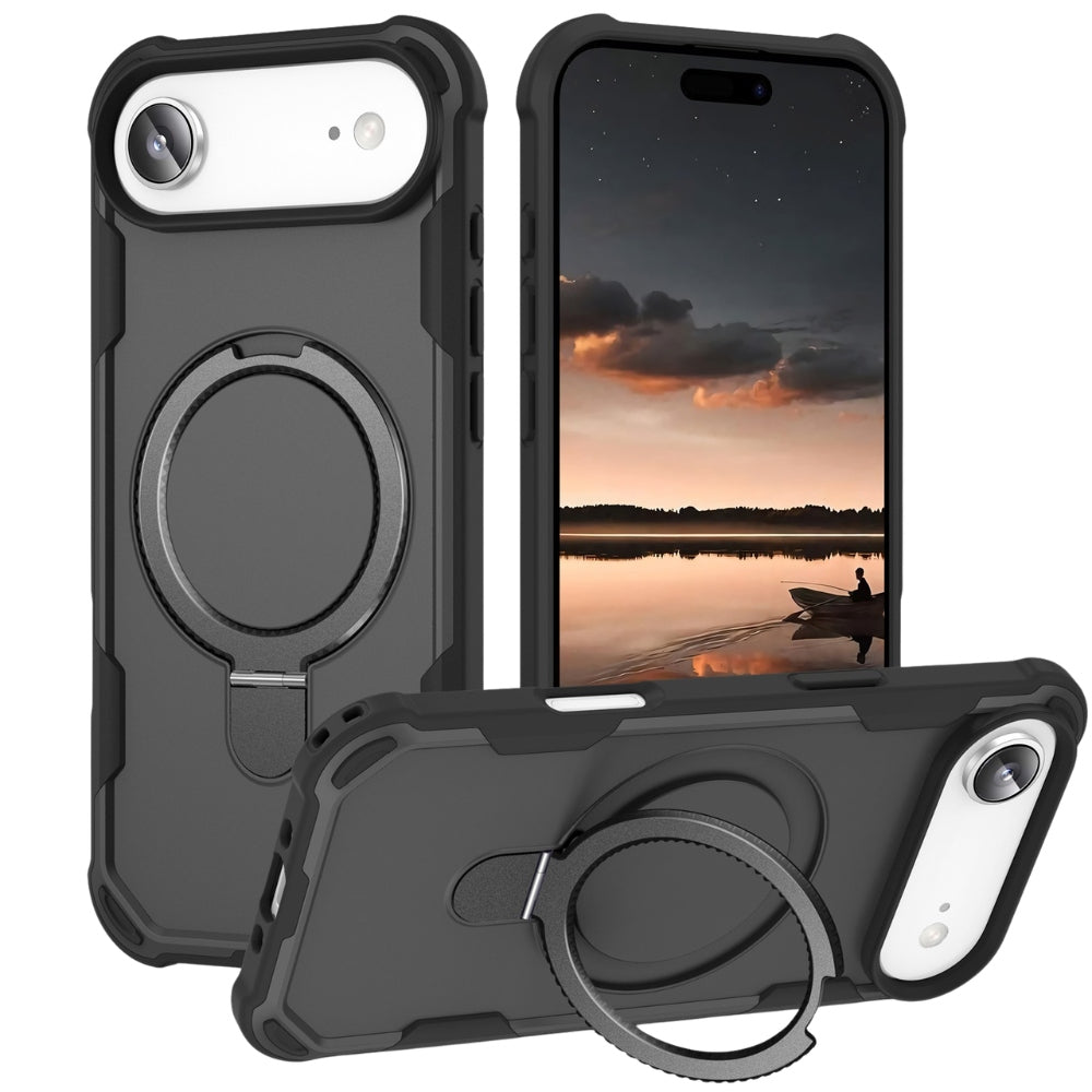 Fruor Slim Shockproof MagSafe iPhone Case With Ring Holder Black iPhone Air
