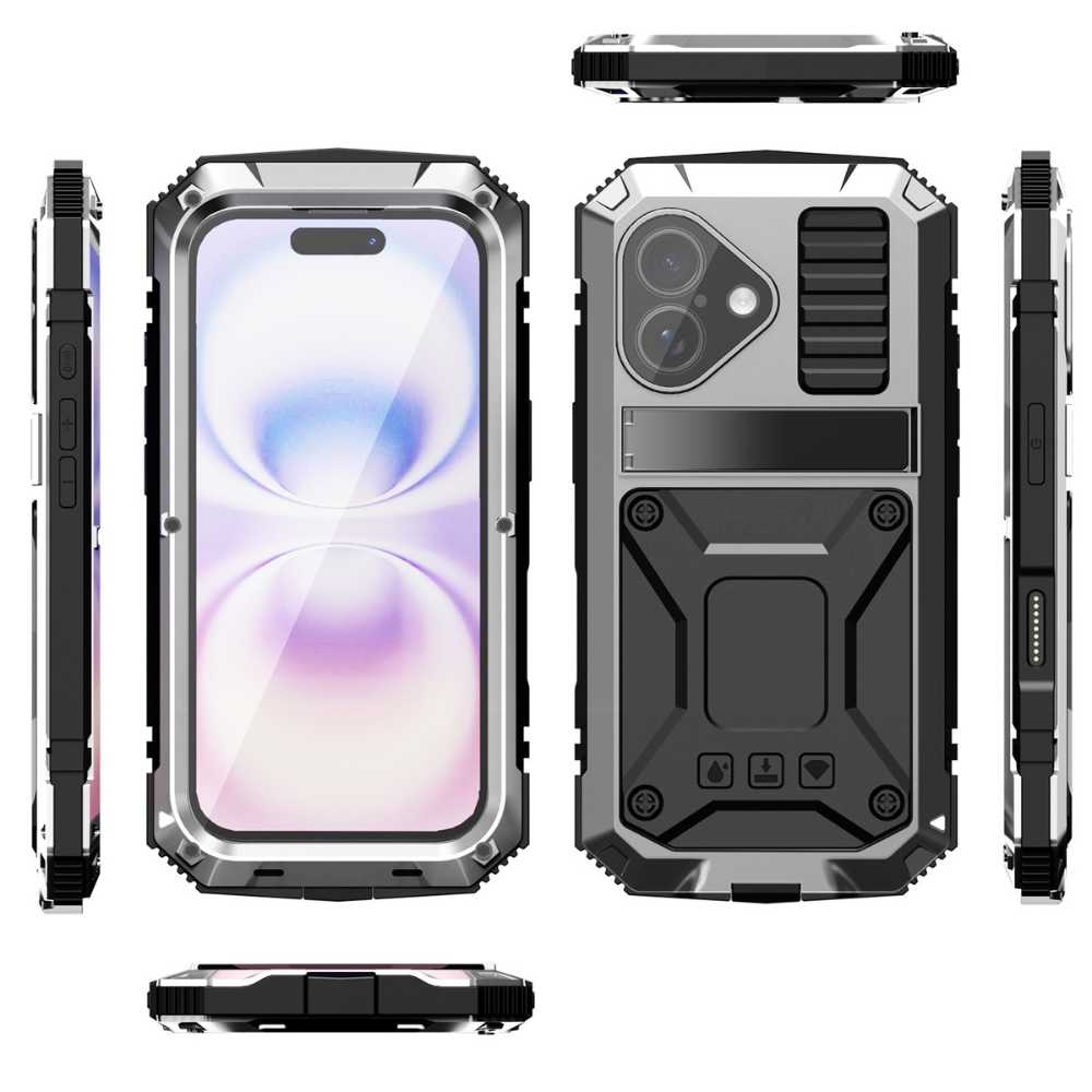 Thor Shockproof iPhone Case With Kickstand Silver iPhone 17
