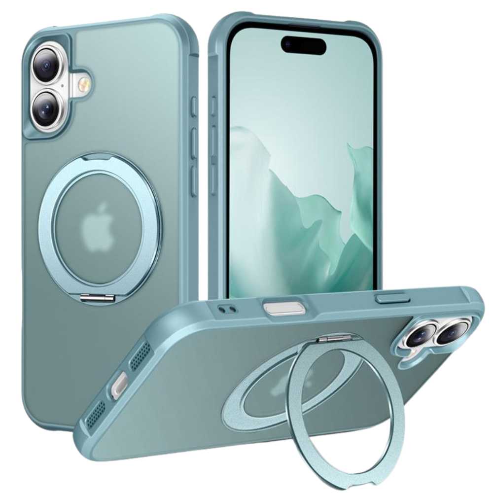 Creo Shockproof iPhone Case With 360° Rotatable Magnetic Ring Lake Blue iPhone 17