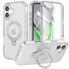 Dives Shockproof Matte iPhone Case With Screen Protector And Ring Holder Transparent iPhone 17