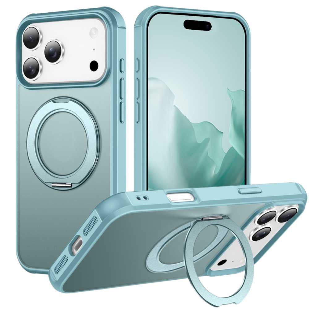Creo Shockproof iPhone Case With 360° Rotatable Magnetic Ring Lake Blue