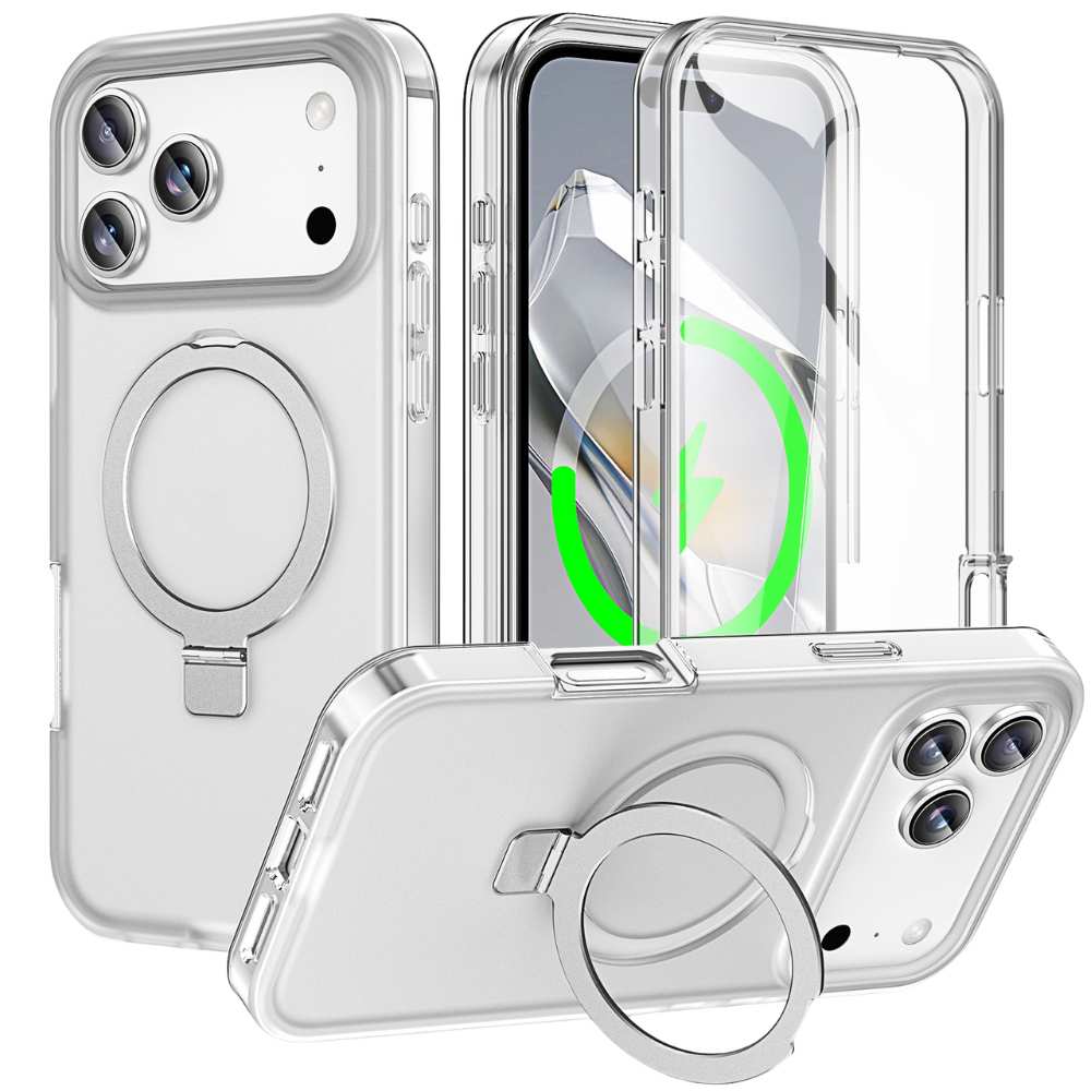 Dives Shockproof Matte iPhone Case With Screen Protector And Ring Holder Transparent