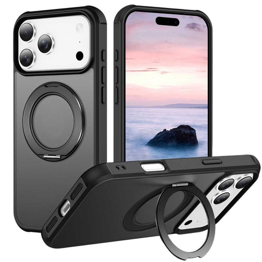 Creo Shockproof iPhone Case With 360° Rotatable Magnetic Ring Black