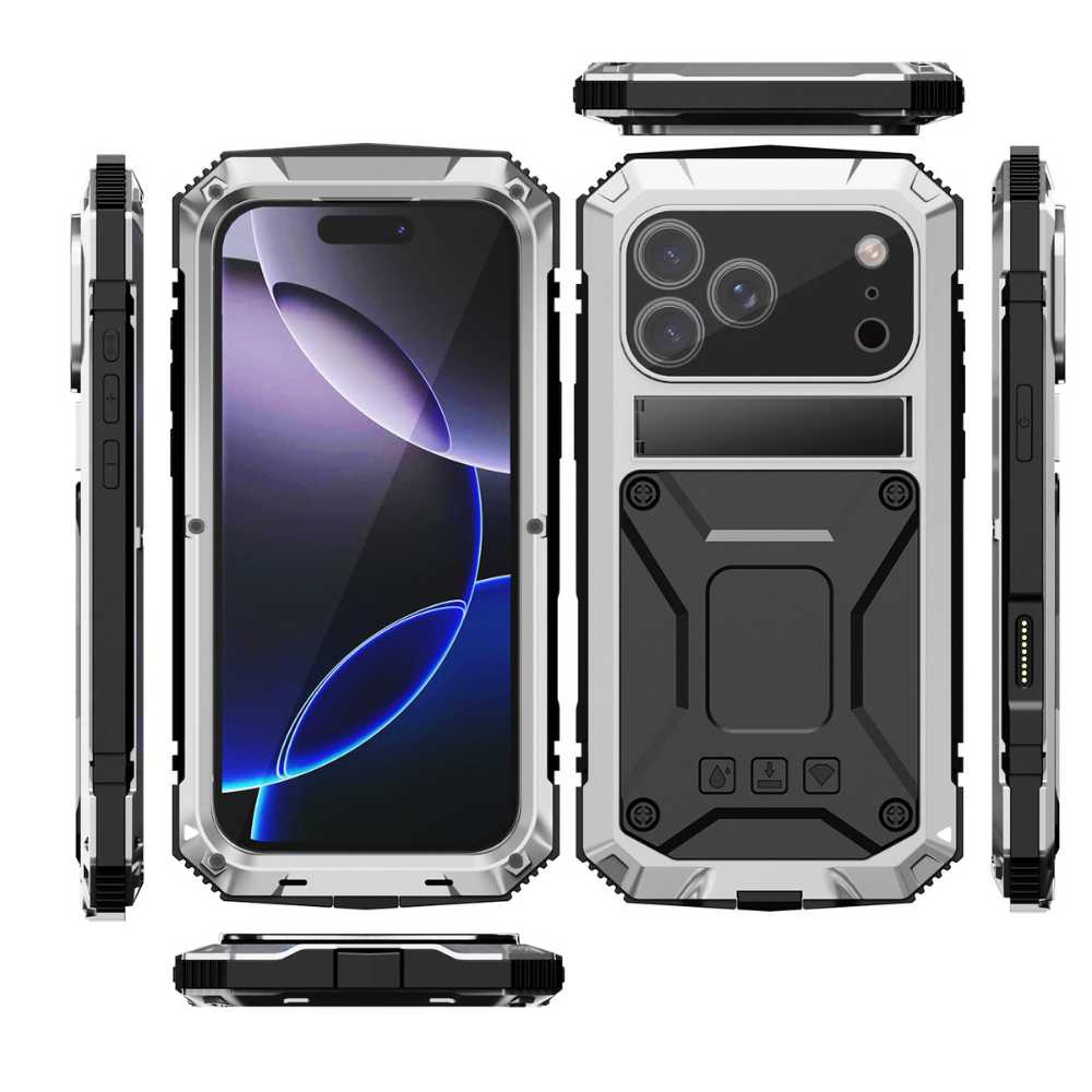 Thor Shockproof iPhone Case With Kickstand Silver