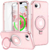 Dives Shockproof Matte iPhone Case With Screen Protector And Ring Holder Pink iPhone 17e
