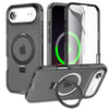 Dives Shockproof Matte iPhone Case With Screen Protector And Ring Holder Black iPhone Air