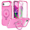 Dives Shockproof Matte iPhone Case With Screen Protector And Ring Holder Rose Red iPhone Air