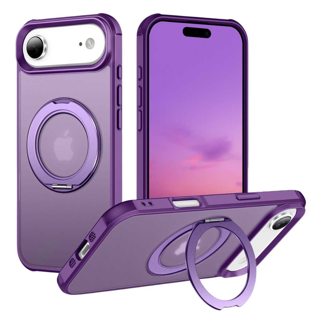 Creo Shockproof iPhone Case With 360° Rotatable Magnetic Ring Purple iPhone Air