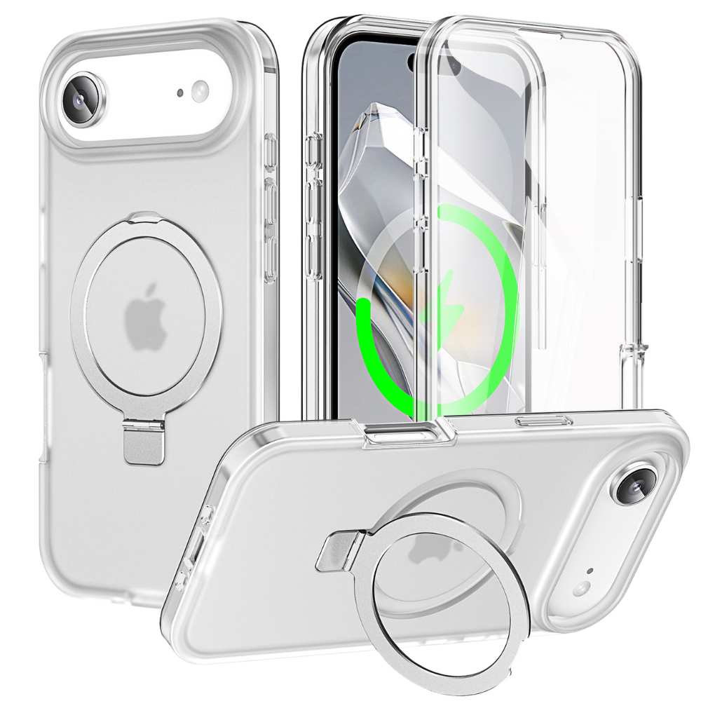 Dives Shockproof Matte iPhone Case With Screen Protector And Ring Holder Transparent iPhone Air