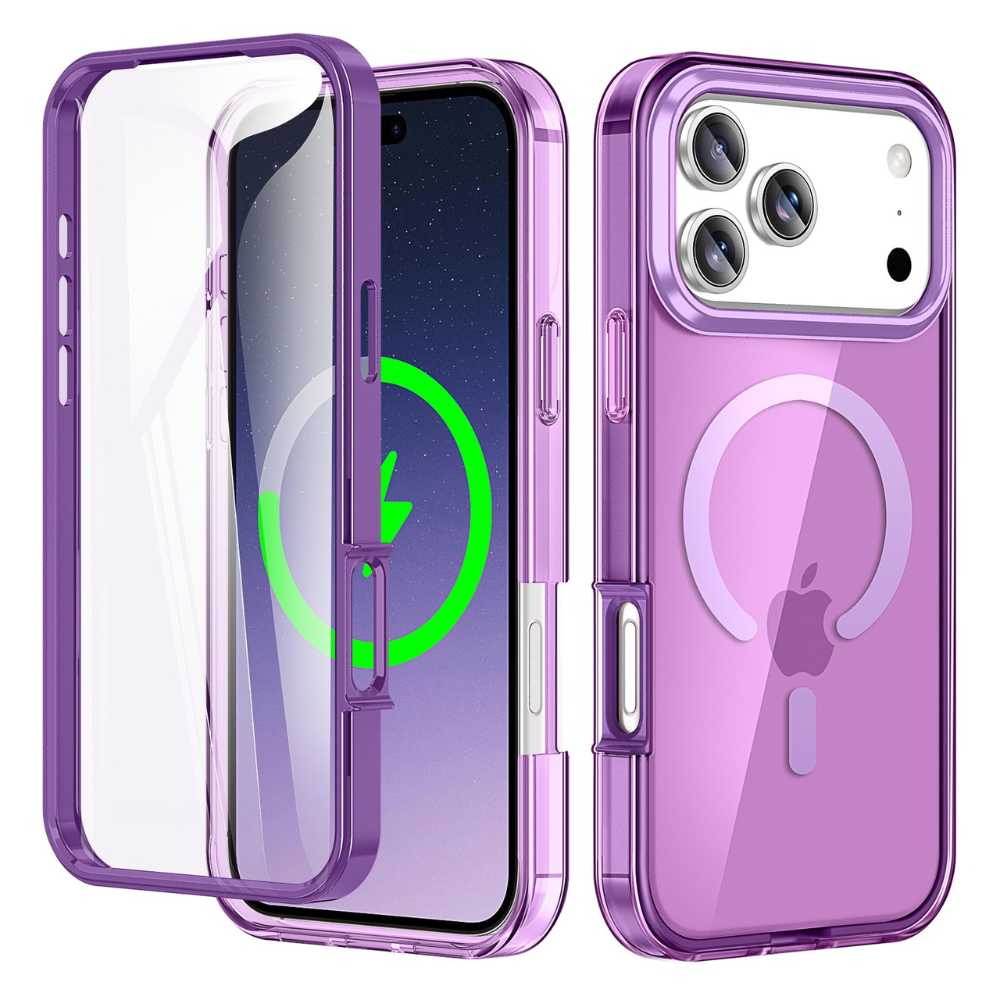 Advoco Shockproof MagSafe iPhone Case With Screen Protector Dark Purple