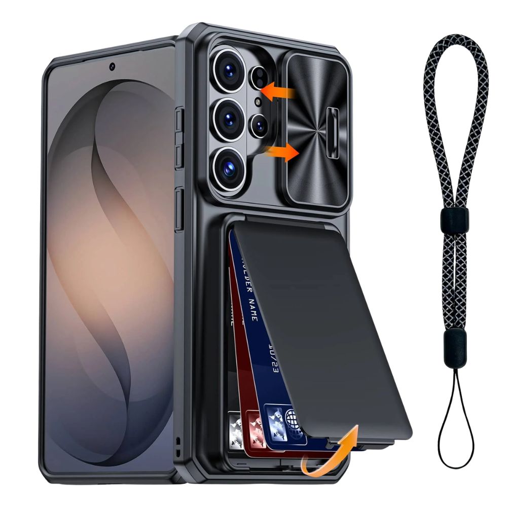 Intereo Slim Shockproof Galaxy Case With Card Holder Black