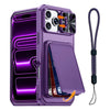 Invictor Slim Shockproof iPhone Case With Card Holder Purple