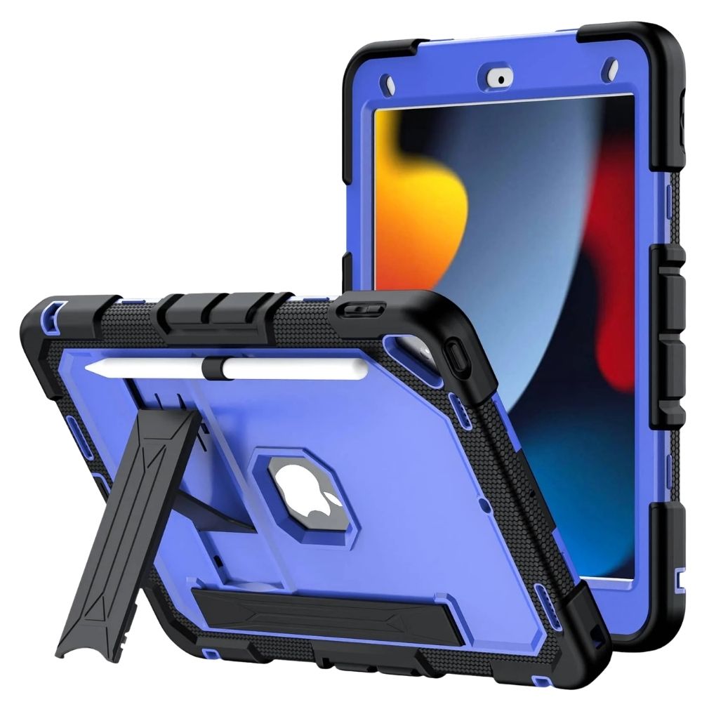 Laesio Heavy-Duty Shockproof iPad Case Black Blue