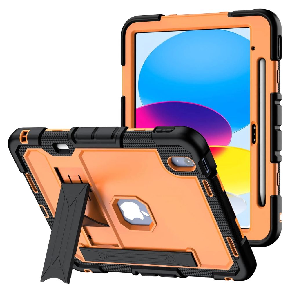 Laesio Heavy-Duty Shockproof iPad Case Black Orange