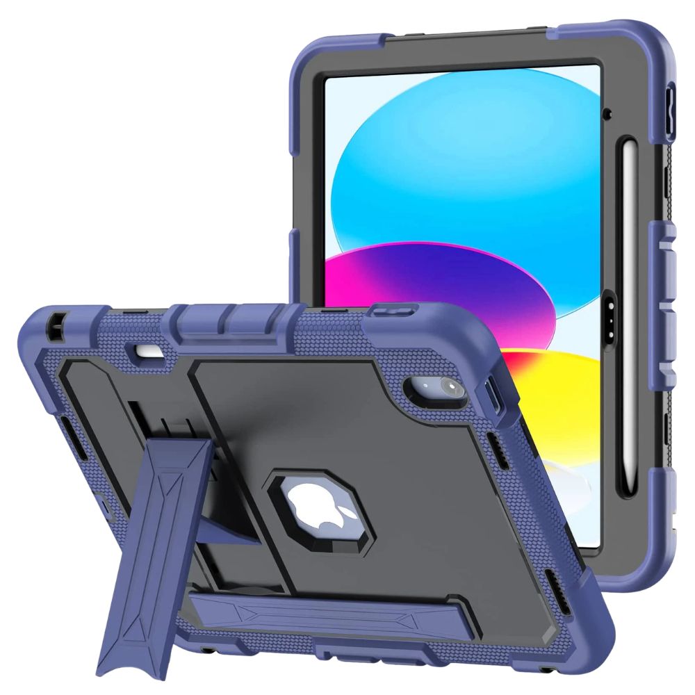 Laesio Heavy-Duty Shockproof iPad Case Navy Blue Black