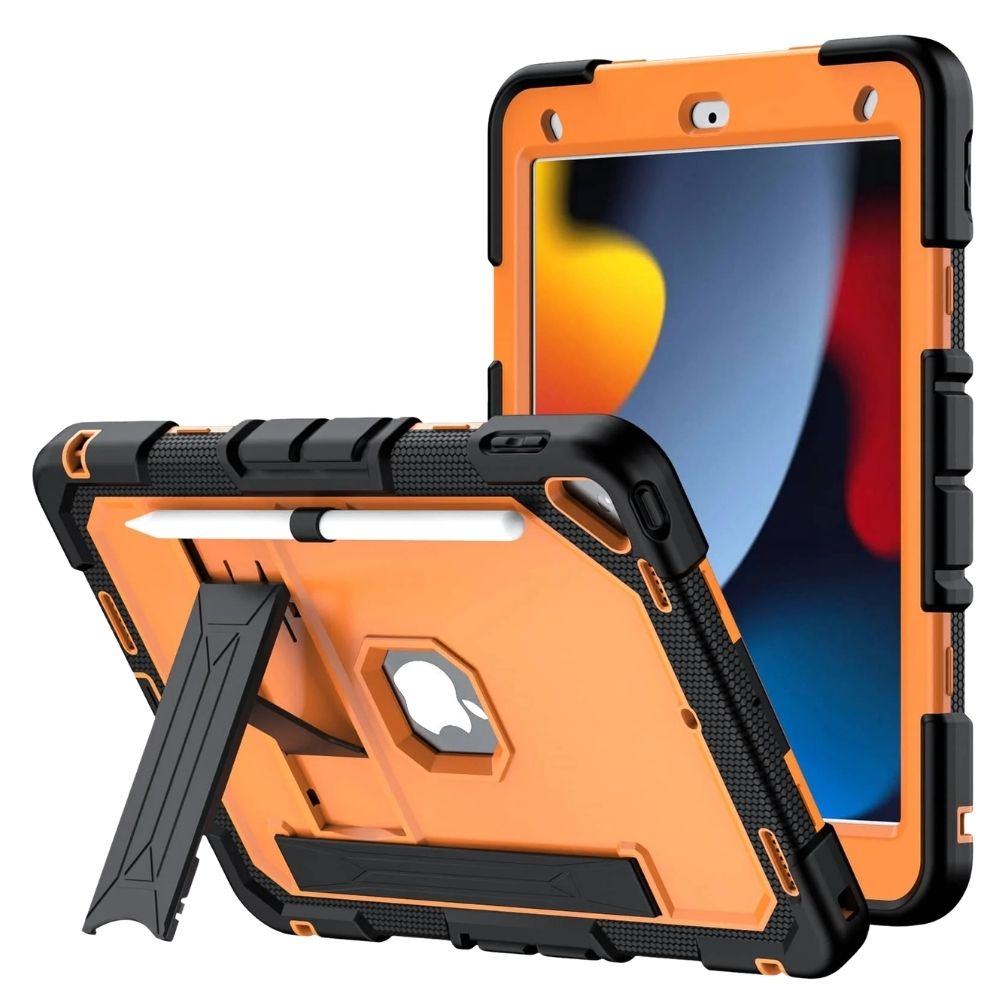 Laesio Heavy-Duty Shockproof iPad Case Black Orange