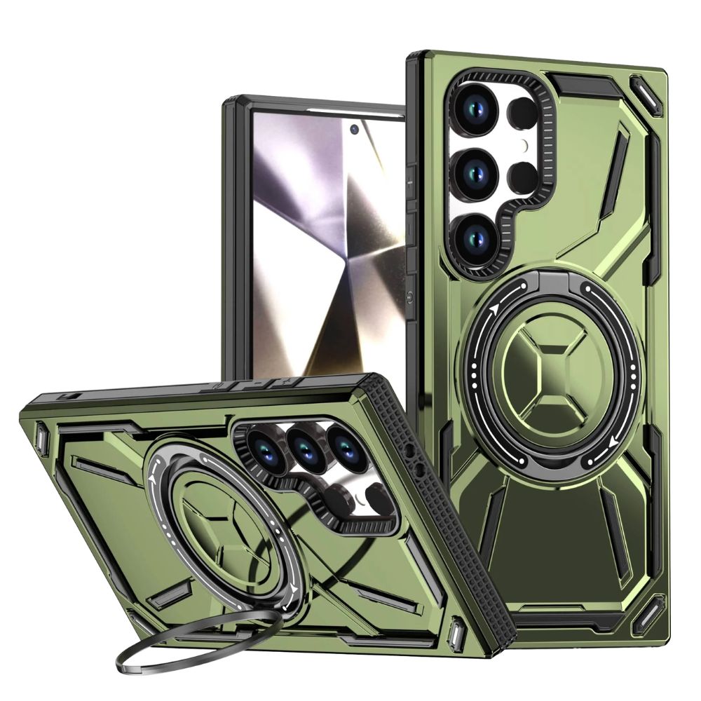Leonis Shockproof Galaxy Case With Kickstand Army Green