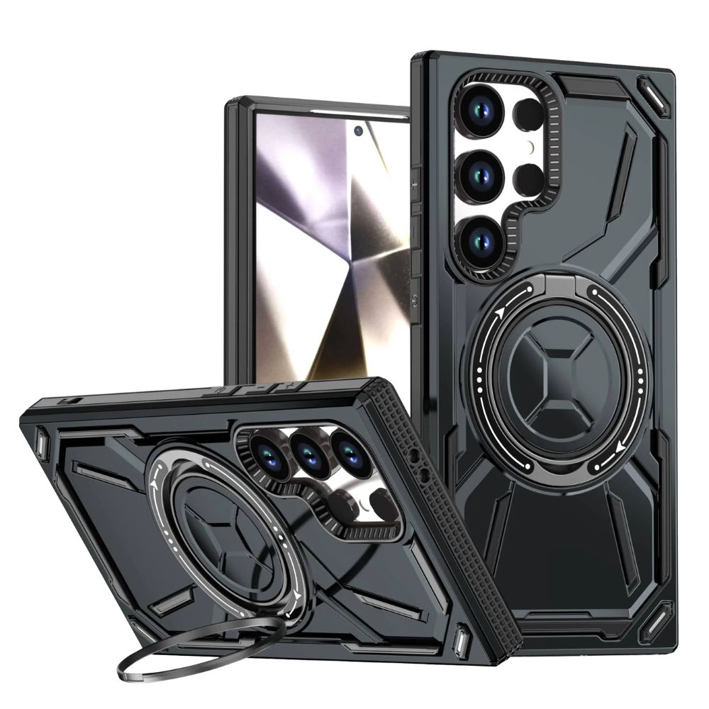 Leonis Shockproof Galaxy Case With Kickstand Black