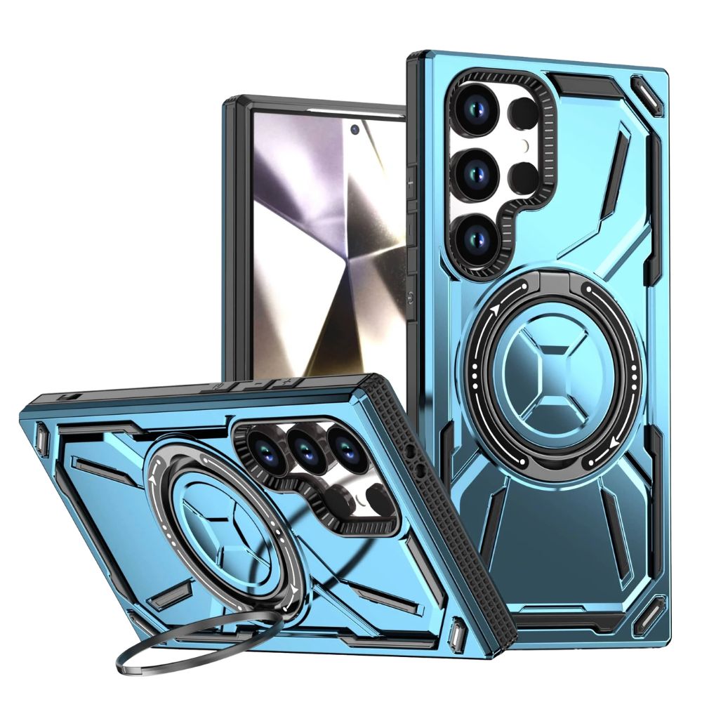 Leonis Shockproof Galaxy Case With Kickstand Light Blue