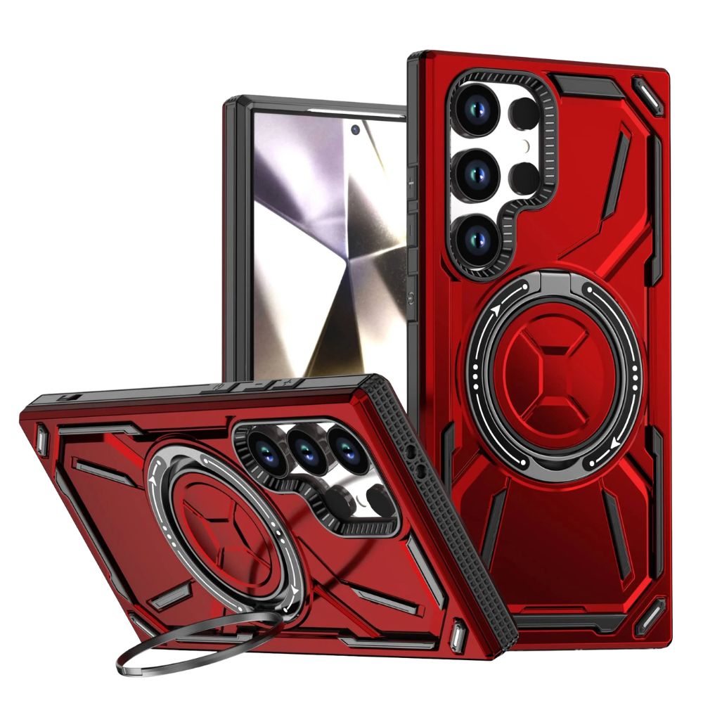 Leonis Shockproof Galaxy Case With Kickstand Red