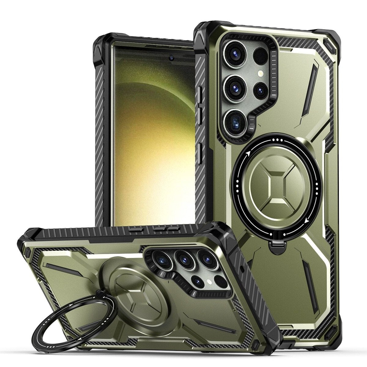 Leonis Shockproof Galaxy Case With Kickstand Army Green