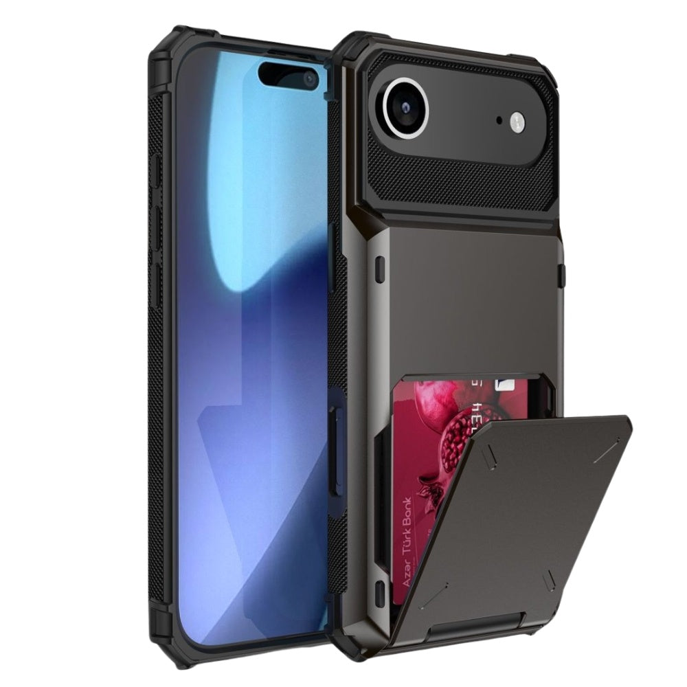 Orbit Shockproof iPhone Wallet Case For 14-17 Series Black iPhone Air