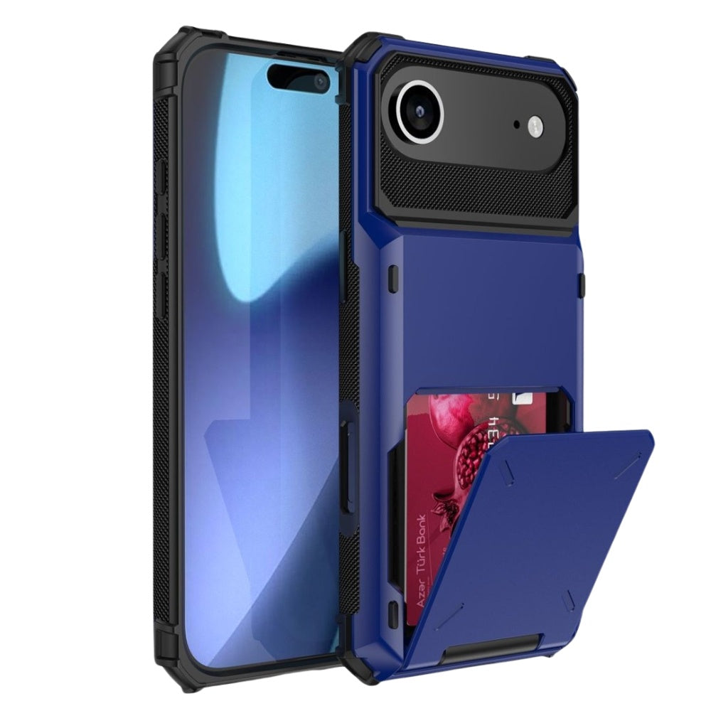 Orbit Shockproof iPhone Wallet Case For 14-17 Series Blue iPhone Air