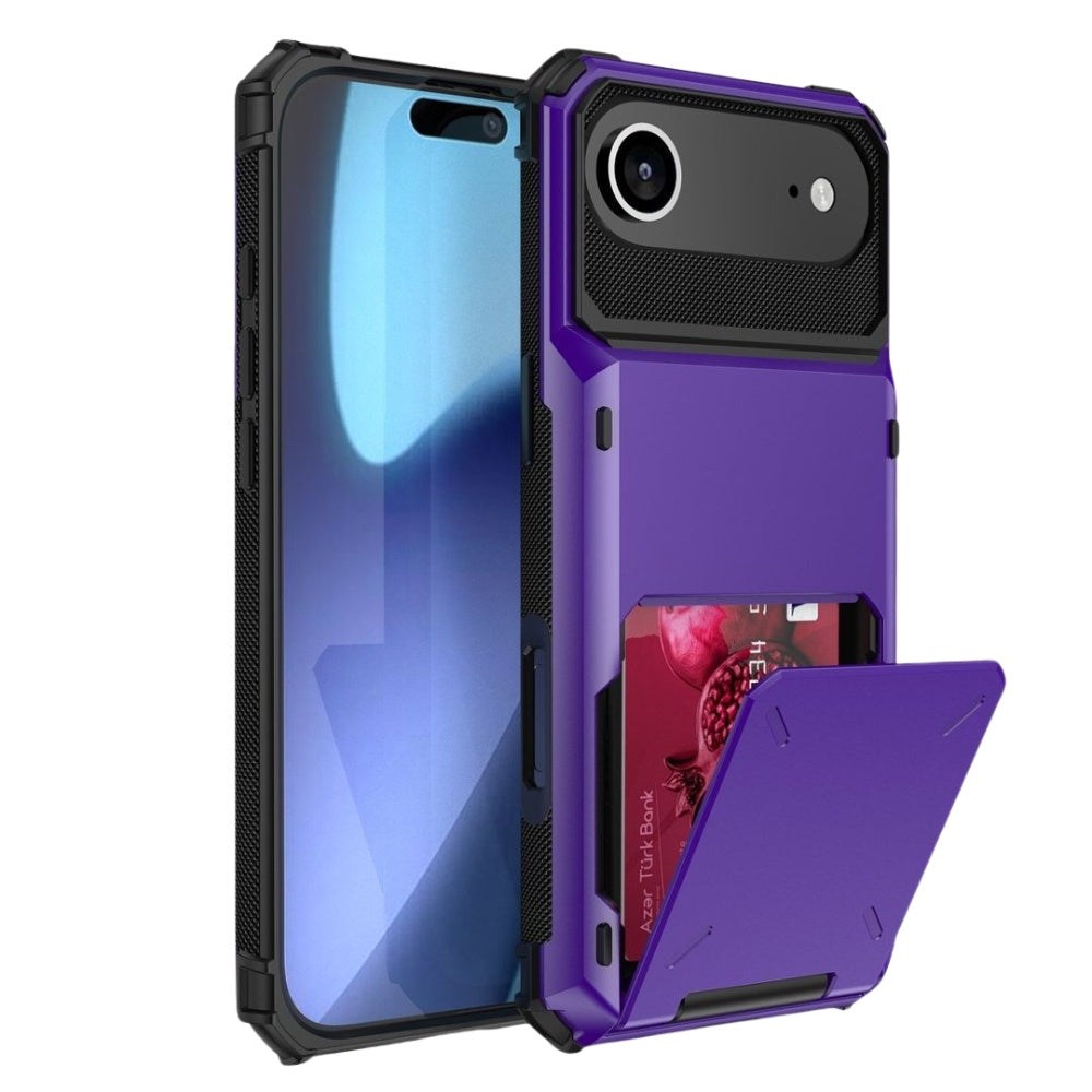 Orbit Shockproof iPhone Wallet Case For 14-17 Series Purple iPhone Air