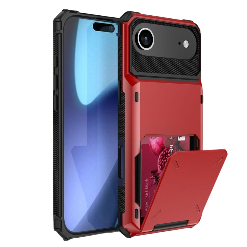 Orbit Shockproof iPhone Wallet Case For 14-17 Series Red iPhone Air