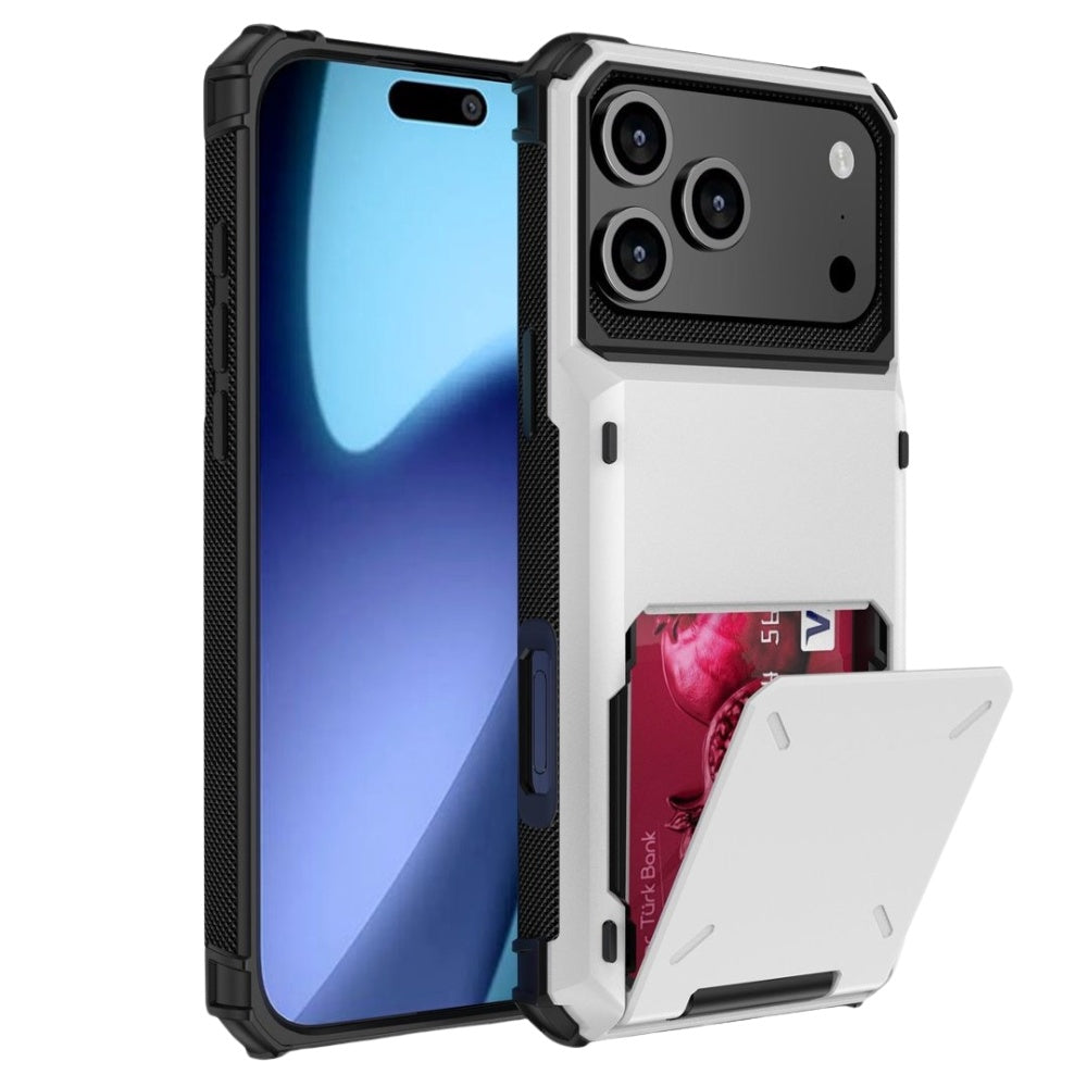 Orbit Shockproof iPhone Wallet Case For 14-17 Series White