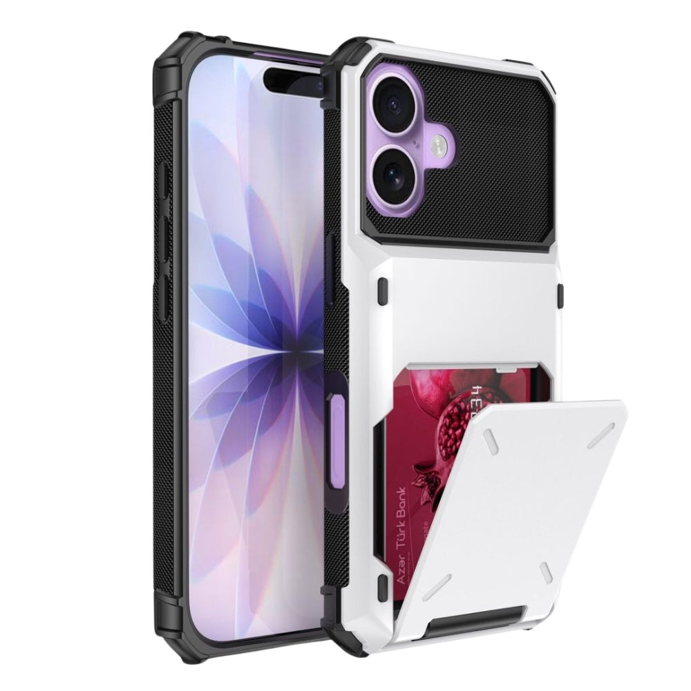 Orbit Shockproof iPhone Wallet Case For 14-17 Series White iPhone 17