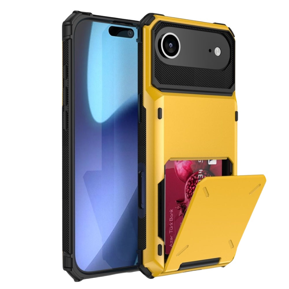 Orbit Shockproof iPhone Wallet Case For 14-17 Series Yellow iPhone Air