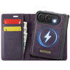 Quae Leather Flip MagSafe Wallet iPhone Case Purple iPhone Duo