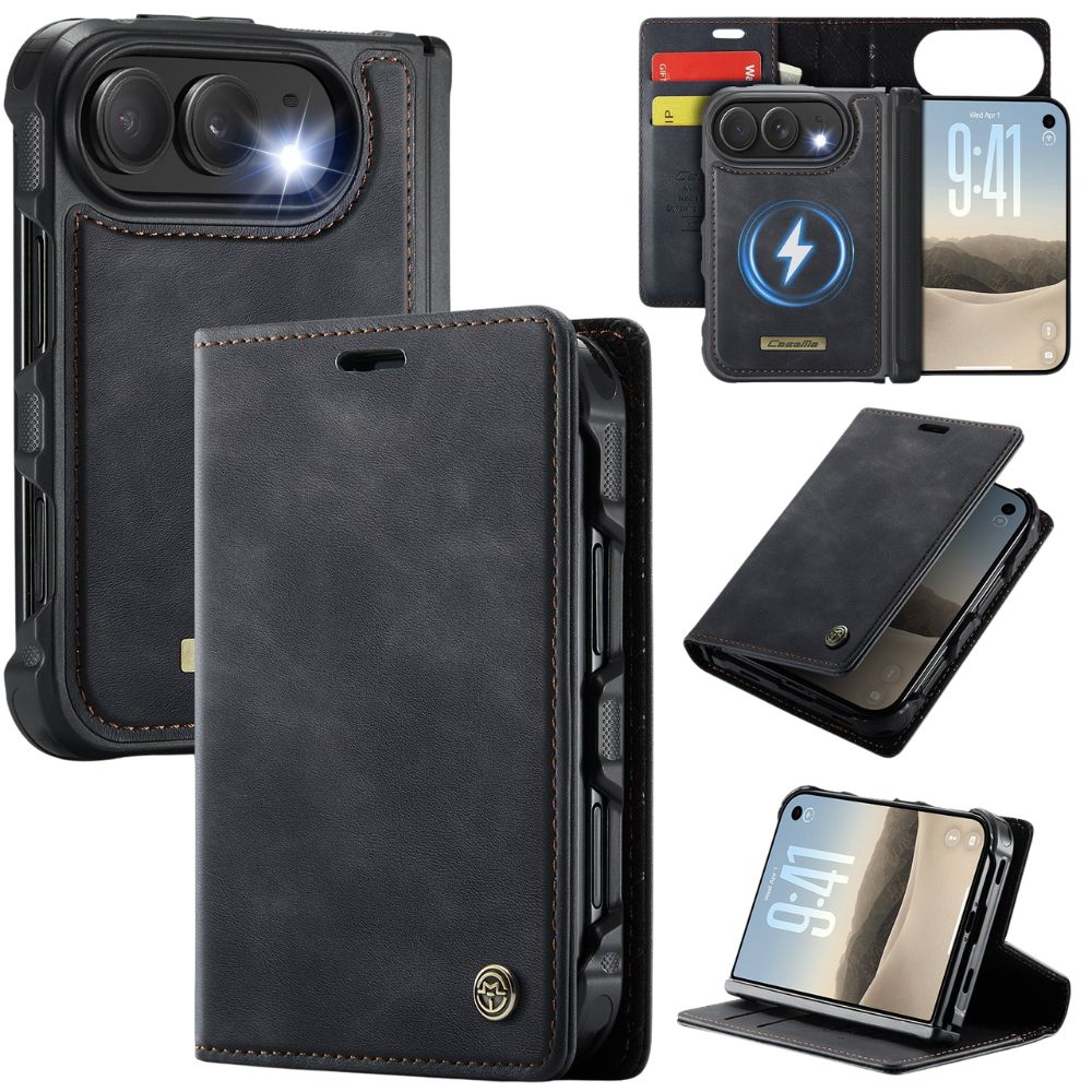 Quae Leather Flip MagSafe Wallet iPhone Case