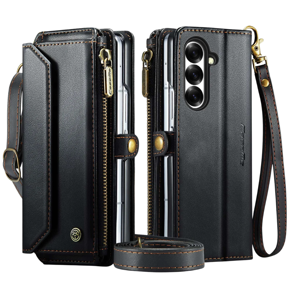 Rectus RFID Blocking Wallet Case For Galaxy Z Fold With Pen Holder Slot Black