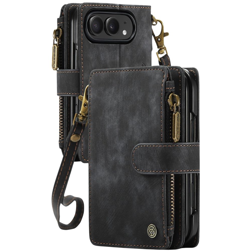 Saevio Magnetic Leather iPhone Case Black iPhone Duo