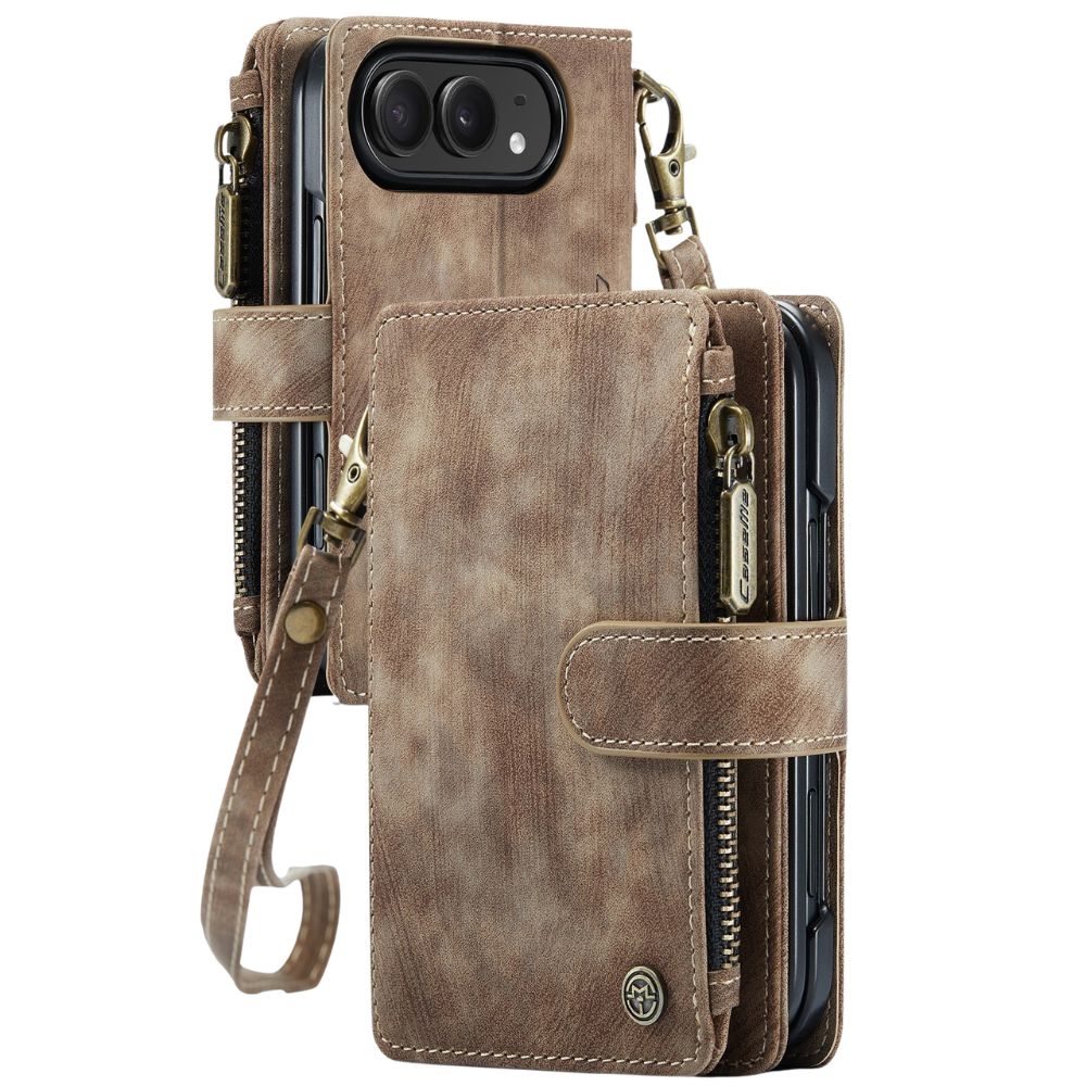 Saevio Magnetic Leather iPhone Case Brown iPhone Duo