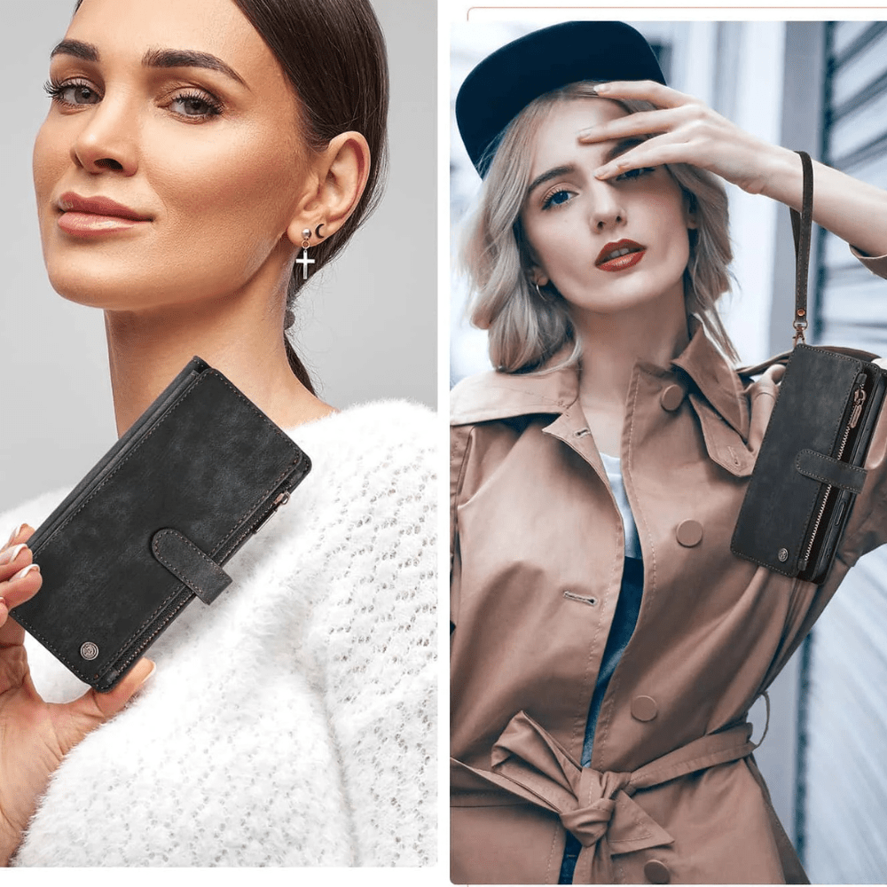 Saevio Magnetic Leather Wallet Case For Galaxy Note Series